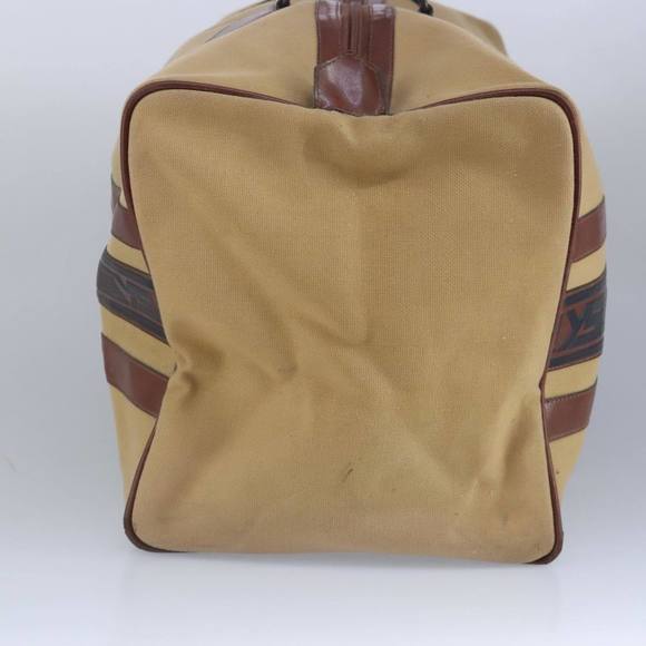 SAINT LAURENT Boston Bag Canvas Leather Brown Auth bs19295 - Picture 4 of 16